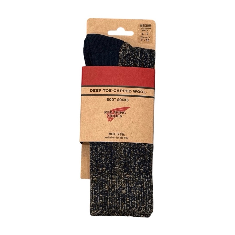 Red Wing Shoes Deep Toe Capped Wool Boot Socks Navy Blue